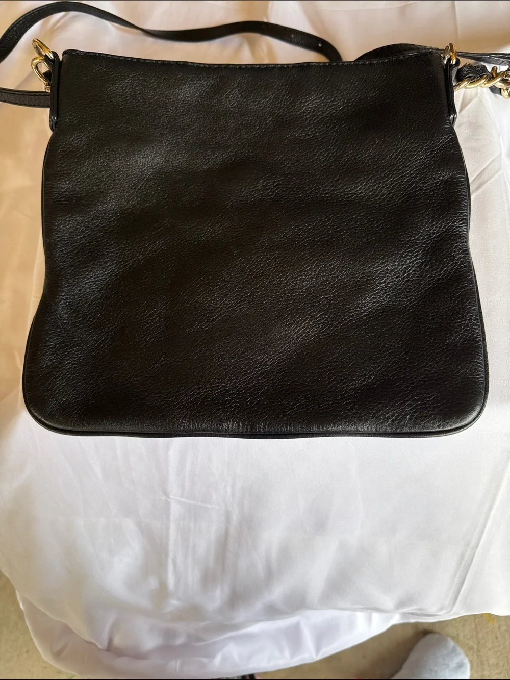 kate spade Black Leather Crossbody with Gold Hardware